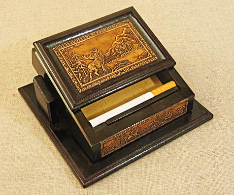 Сигаретница из дерева автоматическая чертежи и размеры Любо-Дорого / Сигаретница, ДР Подарки мужчинам. Сувениры