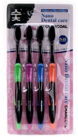 Guanbo Premium Toothbrush Nano dental care Charcoal Зубная щетка с углем 4шт