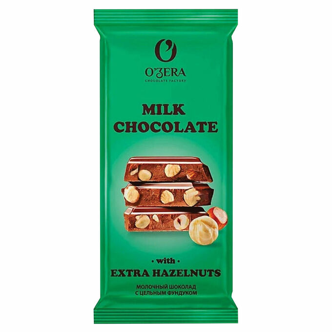 Яшкино OZera Шоколад молочный с цельным фундуком &quot;Milk &amp; Extra Hazelnut&quot; 90 г