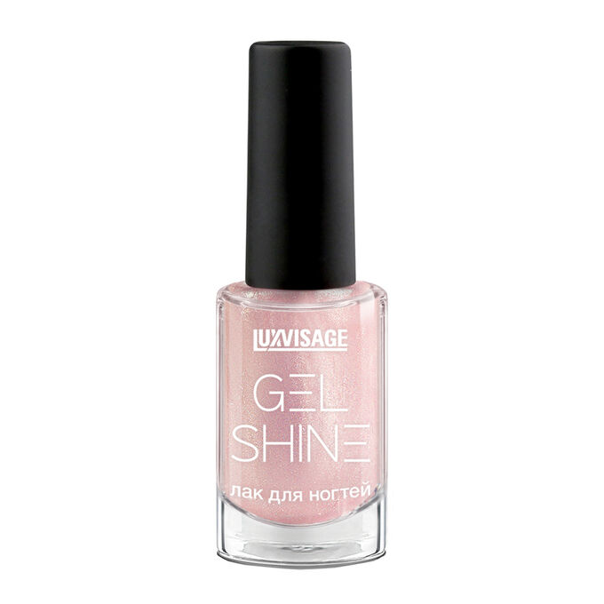 LuxVisage Лак для ногтей GEL SHINE, 105 Светлый розовый с золотистым шиммером