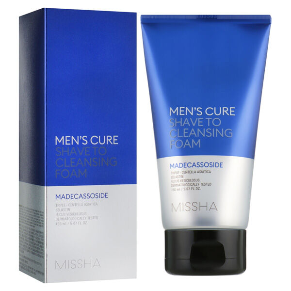 Missha Men`s Cure Shave To Cleansing Foam Мужская пенка для бритья и умывания
