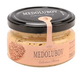 Крем-мёд Медолюбов урбеч с семенами льна (темный) 100гр