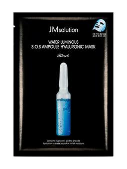 JMsolution WATER LUMINOUS S.O.S AMPOULE HYALURONIC MASK Black   Ампульная маска с гиалуроновой кислотой 30мл