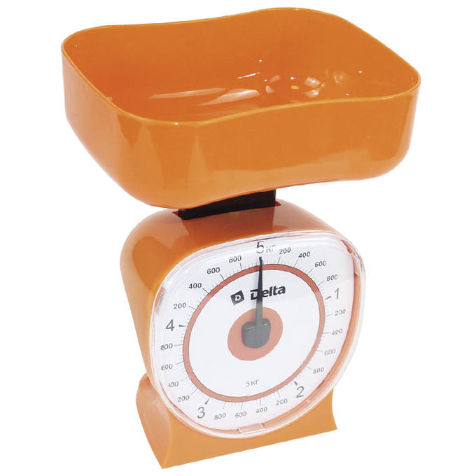Весы бытовые настольные  5 кг  КСА-106 с чашей оранжевые
