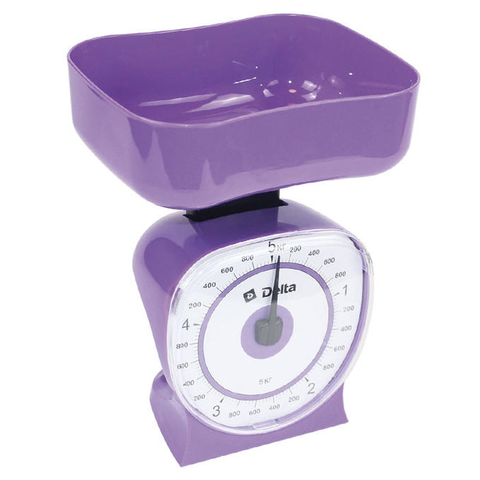 Весы бытовые настольные  5 кг DELTA КСА-106 с чашей фиолетовые