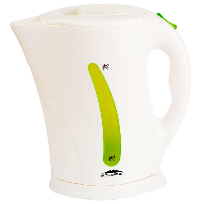 Чайник электрический 1,7л &quot;Эльбрус-2&quot; белый с зеленым (Р)