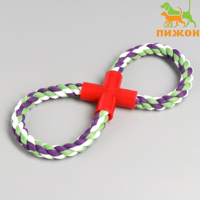 Пижон Игрушка тренировочная канатная &quot;Восьмёрка&quot;, до 27 см, 110-130 гр, микс цветов