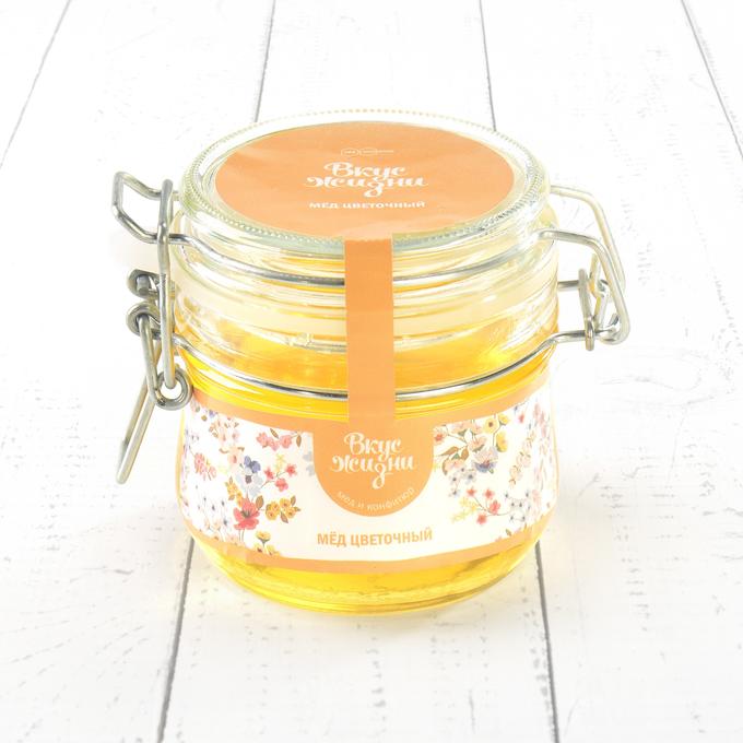 Мёд цветочный с бугельным замком Вкус Жизни New 250 гр.