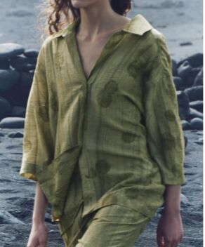 РУБАШКА OVERSIZE JACQUARD — ZW COLLECTION арт. 4786046 515, оливковый