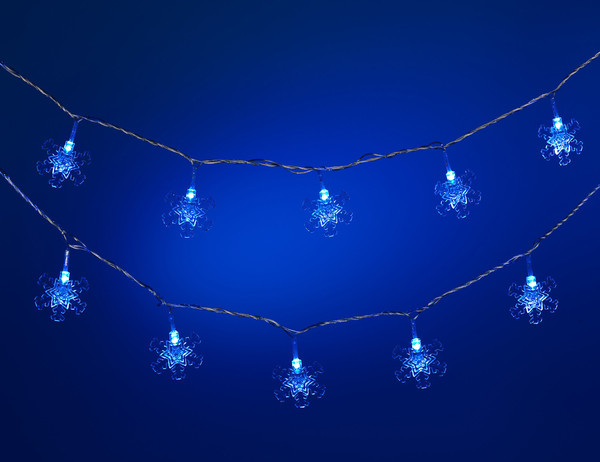 Н.г.эл.гирл.LED снежинки 36л.синий(2/8ф) в пвх (прозр.провод) 5.7м