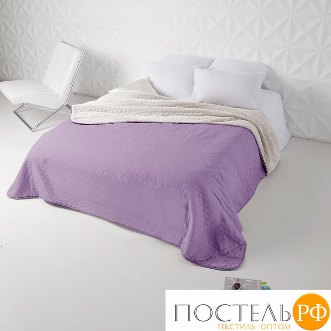 Одеяло - покрывало Sleep iX (иск.мех + одн.ткань) 160x220 Ткань: Фиолетовый, Мех: Молочный