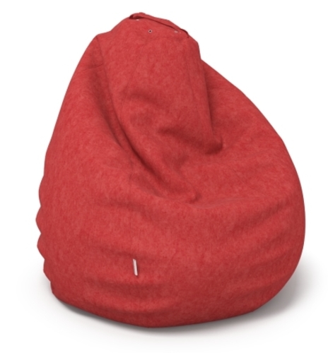 Кресло-мешок Груша, красная, замша, 130*90 см