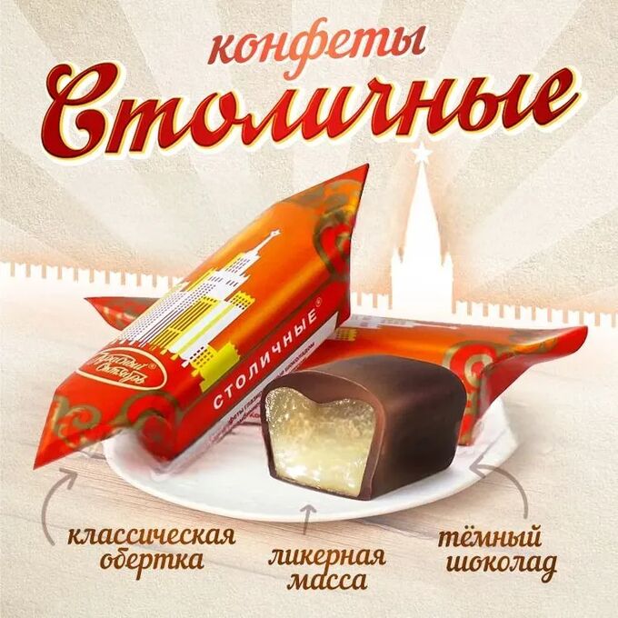 Объединенные кондитеры Конфеты &quot;Столичные&quot; Красный Октябрь 250 г (+-10гр)