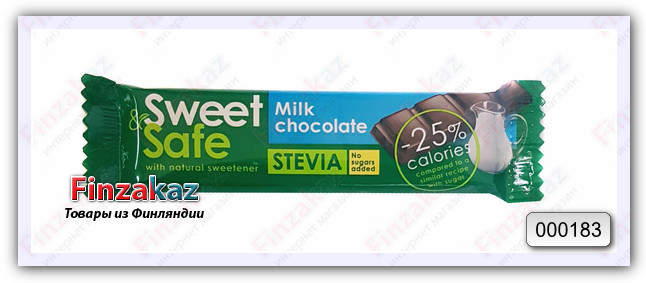 Шоколадный батончик без сахара на стевии Sweet&amp;Safe (молочный) 25 гр