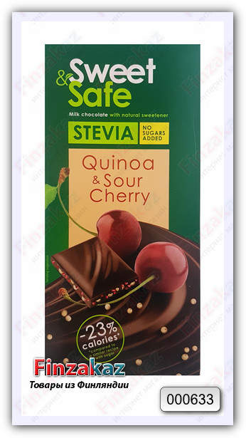 Шоколад без сахара на стевии Sweet&amp;Safe (вишня) 90 гр