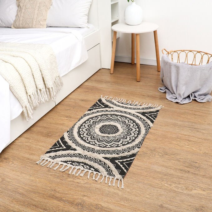 ЭТЕЛЬ Ковер Mandala 60х90 ± 3 см, 1000 гр/м2, 100% хлопок
