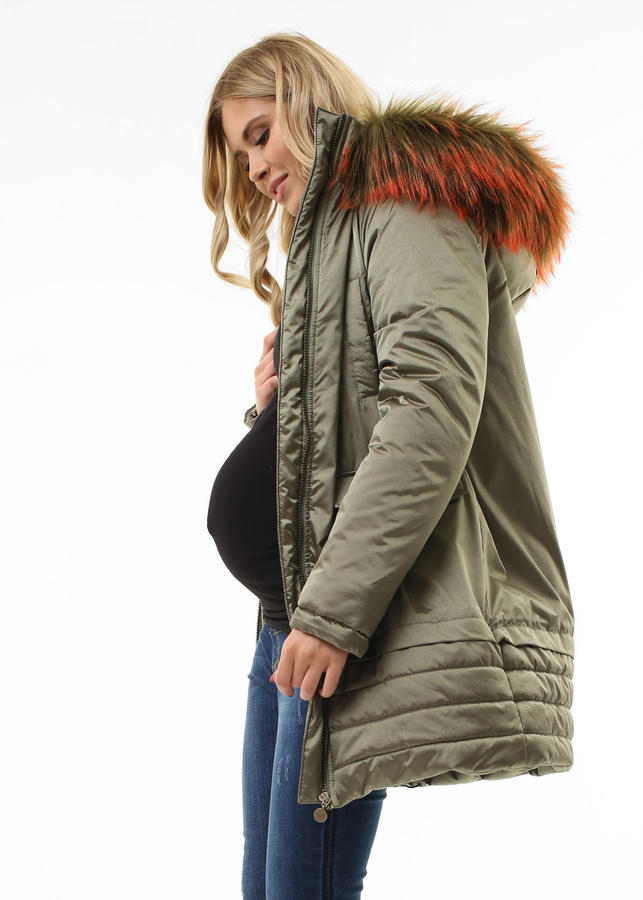 Куртка зимн. 3в1 &quot;Орлеан&quot; для беременных и слингоношения золотисто-оливковый