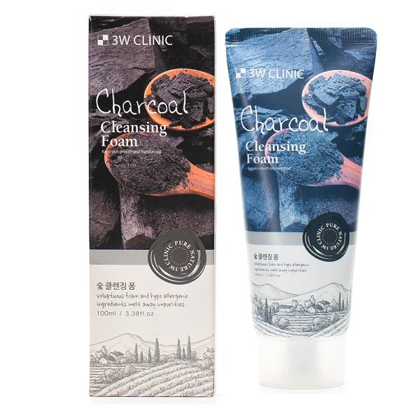 Пенка для умывания 3wClinic charcoalFoamCleansing с древесным углем