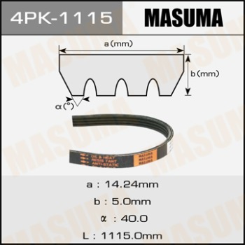 Ремень ручейковый MASUMA 4PK-1115