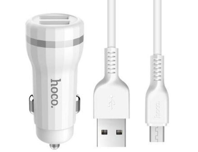 Союз Восток Автомобильное зарядное устройство HOC 2USB 2.4A с кабелем micro USB белый