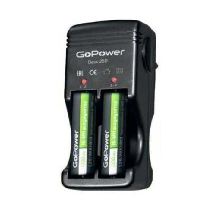 GP Зарядное устройство для аккумуляторов GoPower Basic 250 Ni-MH/Ni-Cd 4 слота