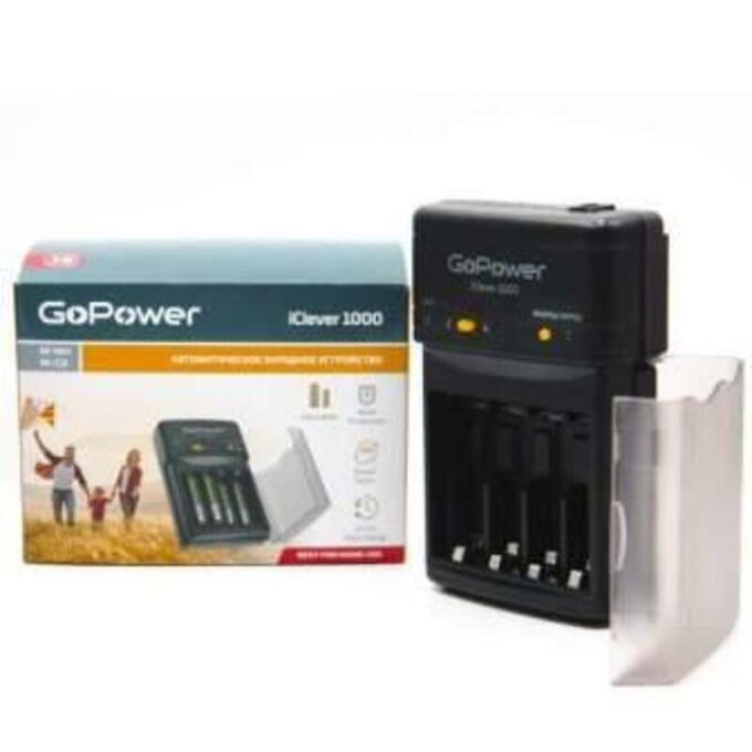 GP Зарядное устройство для аккумуляторов GoPower iClever1000 Ni-MH/Ni-Cd 4 слота