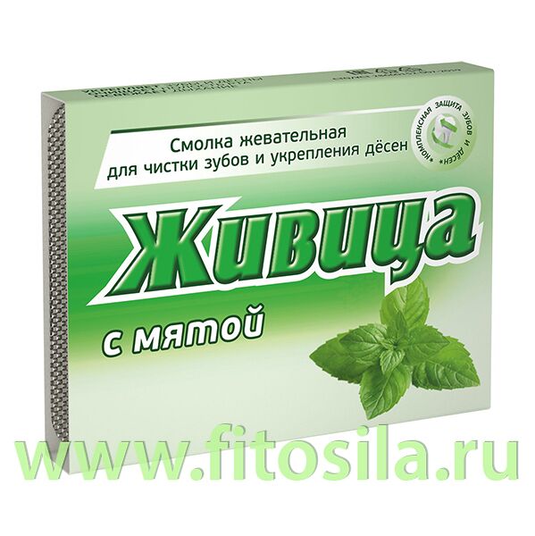 ФИТОСИЛА Смолка жевательная &quot;Живица&quot; (с мятой), блистер 0,8 г №5, в инд. уп  &quot;Алтайский нектар&quot;