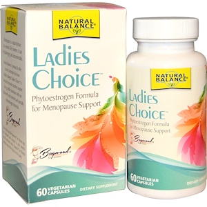 Natural Balance, Ladies Choice, формула с фитоэстрогеном для поддержки в период менопаузы, 60 вегетарианских капсул