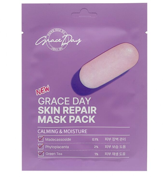 GRACE DAY Тканевая маска с экстрактом мадекассосида SKIN REPAIRE MASK PACK