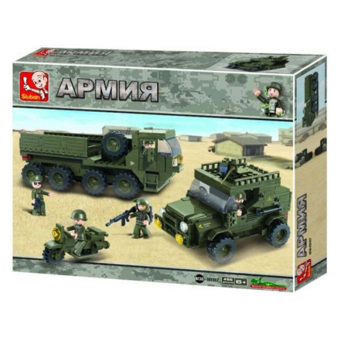 КОНСТРУКТОР 92 ЭЛЕМЕНТА  ARMY  ВОЕННЫЙ ГРУЗОВИК  ФИГУРКОЙ 6+книги