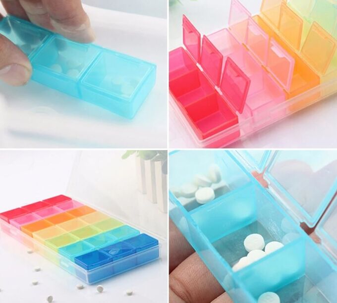 Daiso Таблетница 3-4 отделения.