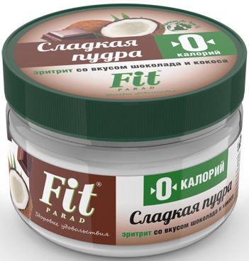 Сладкая пудра на эритрите со вкусом шоколада и кокоса Fit Parad - 160 гр