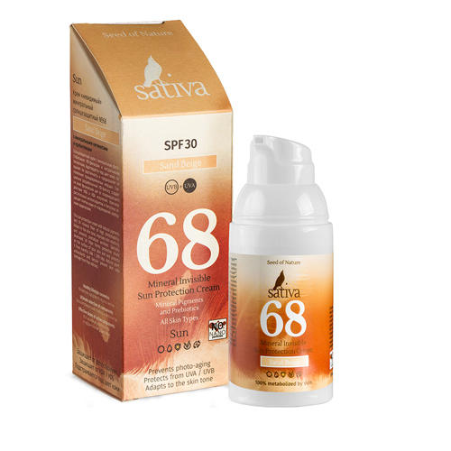 Крем солнцезащитный с тонирующим эффектом &quot;№68 Sand Beige SPF 30&quot; Sativa