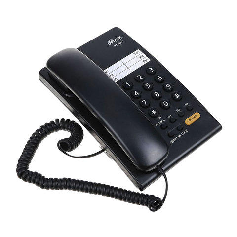 Телефон RITMIX RT-330 black, быстрый набор 3 номеров, мелоди