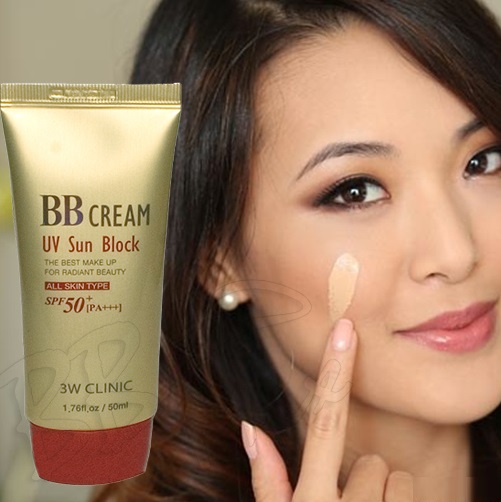 3W CLINIC] Солнцезащитный BB крем для лица BB Cream UV Sun Block, 50 мл