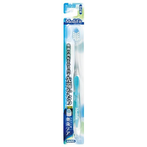 EBISU КОМПАКТНАЯ 4-х рядная зубная щётка с ПЛОСКИМ срезом щетинок и ПРОРЕЗИНЕННОЙ прозрачной ручкой (Жёсткая) 360