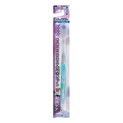 EBISU КОМПАКТНАЯ 4-х рядная зубная щётка с КОСЫМ срезом щетинок и ПРОРЕЗИНЕННОЙ прозрачной ручкой (Жёсткая) 360