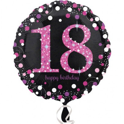 А 18&quot; HB Sparkling Birthday 18 pink S55