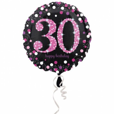 А 18&quot; HB Sparkling Birthday 30 pink S55