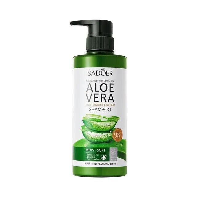 Шампунь для волос SADOER ALOE VERA, 500мл, с 98% экстрактом Алое Вера, Против перхоти.