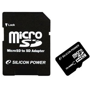Карта памяти micro-SD Silicon Power 8GB class 10 + адаптер