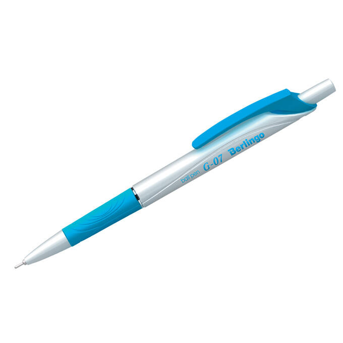 Ручка шариковая автоматическая Berlingo &quot;G-07&quot; синяя, 0,7мм, грип