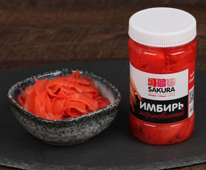 Имбирь маринованный розовый (200 г) банка &quot;Sakura&quot;, Китай