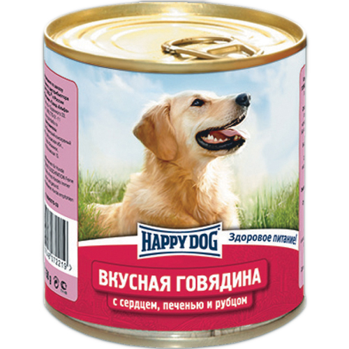 Happy Dog конс 750гр д/соб Вкусная Говядина /Сердце/Печень/Рубец
