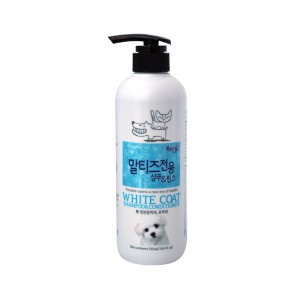 Специальный шампунь-кондиционер для мальтийских болонок (шампунь-кондиционер для белой шерсти) для кошек и собак с мягкой белой шерстью 0,55л