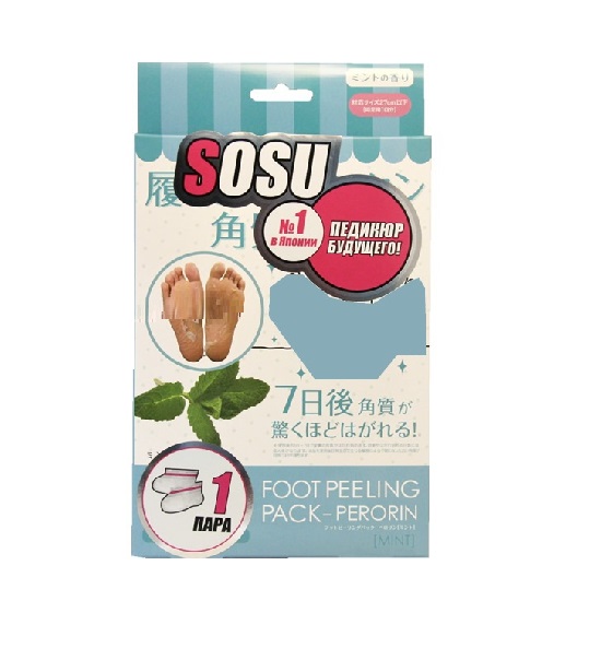 Носочки для педикюра с ароматом мяты Sosu Foot Peeling Pack Perorin