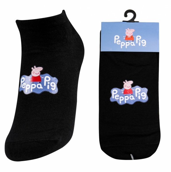 Носки хлопковые с термонаклейкой &quot; Peppa Pig SP-11 &quot; принт №10 черные 1 пара р:34-41