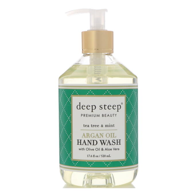 Deep Steep, Argan Oil Hand Wash, Tea Tree &amp; Mint, 17.6 fl oz (520 ml)