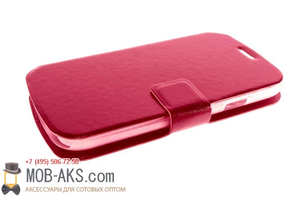 Чехол-книга боковая  HTC M9 красный оптом