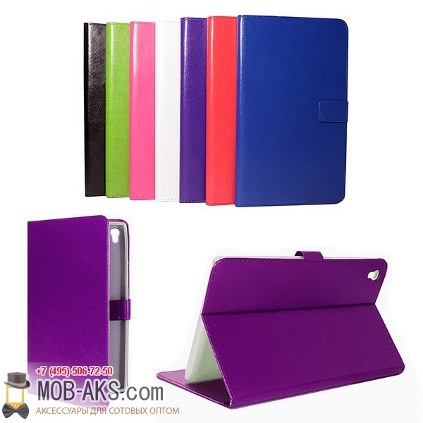 Чехол-книга для планшета на силиконе для Samsung Tab E фиолетовый оптом